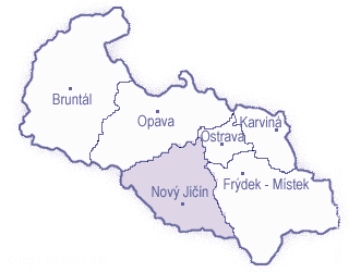 Mapa, okres Nový Jičín, Moravskoslezský kraj